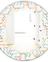 Abstract geometric background. pattern. - Modern Round or Oval Wall Mirror - Triple C
