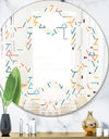 Abstract geometric background. pattern. - Modern Round or Oval Wall Mirror - Hexagon Star