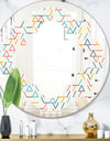 Abstract geometric background. pattern. - Modern Round or Oval Wall Mirror - Quatrefoil