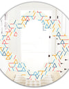 Abstract geometric background. pattern. - Modern Round or Oval Wall Mirror - Quatrefoil
