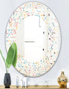 Abstract geometric background. pattern. - Modern Round or Oval Wall Mirror - Wave