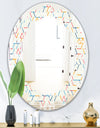 Abstract geometric background. pattern. - Modern Round or Oval Wall Mirror - Leaves