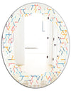 Abstract geometric background. pattern. - Modern Round or Oval Wall Mirror - Leaves