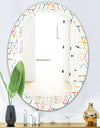 Abstract geometric background. pattern. - Modern Round or Oval Wall Mirror - Triple C