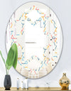 Abstract geometric background. pattern. - Modern Round or Oval Wall Mirror - Hexagon Star