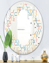 Abstract geometric background. pattern. - Modern Round or Oval Wall Mirror - Quatrefoil