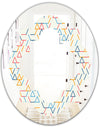 Abstract geometric background. pattern. - Modern Round or Oval Wall Mirror - Quatrefoil