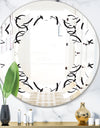 Retro Geometrical Abstract Minimal Pattern VI - Modern Round or Oval Wall Mirror - Space