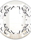Retro Geometrical Abstract Minimal Pattern VI - Modern Round or Oval Wall Mirror - Space