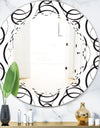 Retro Geometrical Abstract Minimal Pattern VI - Modern Round or Oval Wall Mirror - Triple C
