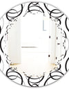 Retro Geometrical Abstract Minimal Pattern VI - Modern Round or Oval Wall Mirror - Triple C