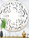 Retro Geometrical Abstract Minimal Pattern VI - Modern Round or Oval Wall Mirror - Whirl