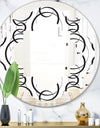 Retro Geometrical Abstract Minimal Pattern VI - Modern Round or Oval Wall Mirror - Quatrefoil