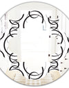 Retro Geometrical Abstract Minimal Pattern VI - Modern Round or Oval Wall Mirror - Quatrefoil
