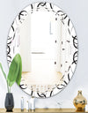 Retro Geometrical Abstract Minimal Pattern VI - Modern Round or Oval Wall Mirror - Triple C