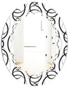 Retro Geometrical Abstract Minimal Pattern VI - Modern Round or Oval Wall Mirror - Triple C