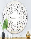 Retro Geometrical Abstract Minimal Pattern VI - Modern Round or Oval Wall Mirror - Whirl