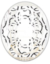 Retro Geometrical Abstract Minimal Pattern VI - Modern Round or Oval Wall Mirror - Whirl