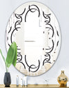 Retro Geometrical Abstract Minimal Pattern VI - Modern Round or Oval Wall Mirror - Quatrefoil