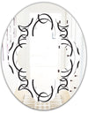 Retro Geometrical Abstract Minimal Pattern VI - Modern Round or Oval Wall Mirror - Quatrefoil