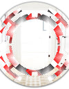 Retro Geometrical Abstract Minimal Pattern VIII - Modern Round or Oval Wall Mirror - Space
