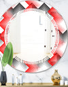 Retro Geometrical Abstract Minimal Pattern VIII - Modern Round or Oval Wall Mirror - Triple C