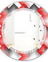 Retro Geometrical Abstract Minimal Pattern VIII - Modern Round or Oval Wall Mirror - Triple C