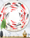 Retro Geometrical Abstract Minimal Pattern VIII - Modern Round or Oval Wall Mirror - Whirl