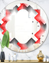 Retro Geometrical Abstract Minimal Pattern VIII - Modern Round or Oval Wall Mirror - Quatrefoil