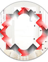 Retro Geometrical Abstract Minimal Pattern VIII - Modern Round or Oval Wall Mirror - Quatrefoil