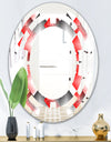 Retro Geometrical Abstract Minimal Pattern VIII - Modern Round or Oval Wall Mirror - Space