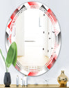 Retro Geometrical Abstract Minimal Pattern VIII - Modern Round or Oval Wall Mirror - Triple C