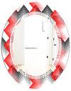 Retro Geometrical Abstract Minimal Pattern VIII - Modern Round or Oval Wall Mirror - Triple C