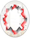 Retro Geometrical Abstract Minimal Pattern VIII - Modern Round or Oval Wall Mirror - Quatrefoil