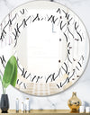 Retro Geometrical Abstract Minimal Pattern X - Modern Round or Oval Wall Mirror - Space