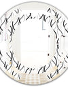 Retro Geometrical Abstract Minimal Pattern X - Modern Round or Oval Wall Mirror - Space