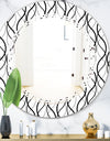 Retro Geometrical Abstract Minimal Pattern X - Modern Round or Oval Wall Mirror - Triple C