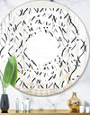 Retro Geometrical Abstract Minimal Pattern X - Modern Round or Oval Wall Mirror - Whirl