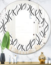Retro Geometrical Abstract Minimal Pattern X - Modern Round or Oval Wall Mirror - Quatrefoil