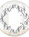 Retro Geometrical Abstract Minimal Pattern X - Modern Round or Oval Wall Mirror - Quatrefoil