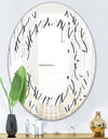 Retro Geometrical Abstract Minimal Pattern X - Modern Round or Oval Wall Mirror - Space