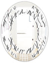 Retro Geometrical Abstract Minimal Pattern X - Modern Round or Oval Wall Mirror - Space