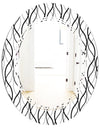 Retro Geometrical Abstract Minimal Pattern X - Modern Round or Oval Wall Mirror - Triple C