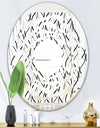 Retro Geometrical Abstract Minimal Pattern X - Modern Round or Oval Wall Mirror - Whirl