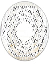 Retro Geometrical Abstract Minimal Pattern X - Modern Round or Oval Wall Mirror - Whirl