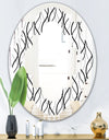 Retro Geometrical Abstract Minimal Pattern X - Modern Round or Oval Wall Mirror - Quatrefoil