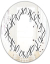 Retro Geometrical Abstract Minimal Pattern X - Modern Round or Oval Wall Mirror - Quatrefoil