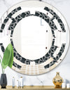 Floral 3d Pattern Background. - Modern Round or Oval Wall Mirror - Space