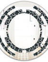 Floral 3d Pattern Background. - Modern Round or Oval Wall Mirror - Space