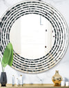 Floral 3d Pattern Background. - Modern Round or Oval Wall Mirror - Wave